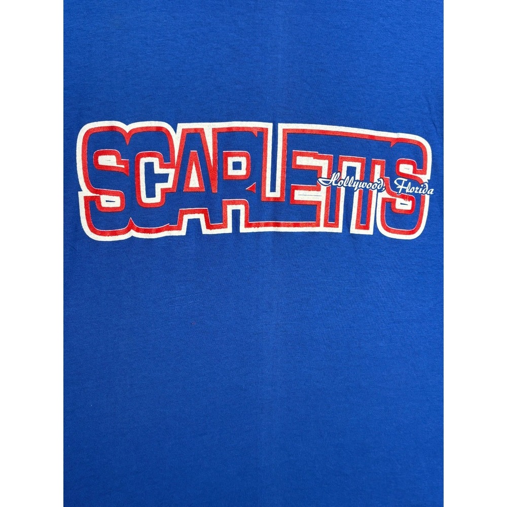 Scarletts Hollywood Florida T-Shirt‎ Mens Blue XL Mock Neck Short Sleeve BVD
